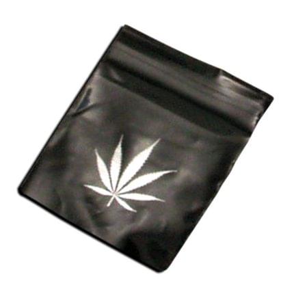 Pungi Zip-Lock 'BLACK LEAF' Hemp | 40x60mm - x100