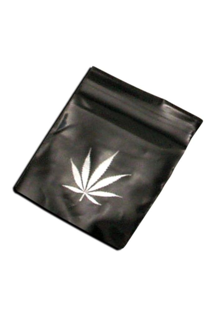 Pungi Zip-Lock 'BLACK LEAF' Hemp | 40x60mm - x100