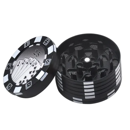 Grinder 'POKER CHIP' Negru | 3 parti 50mm.