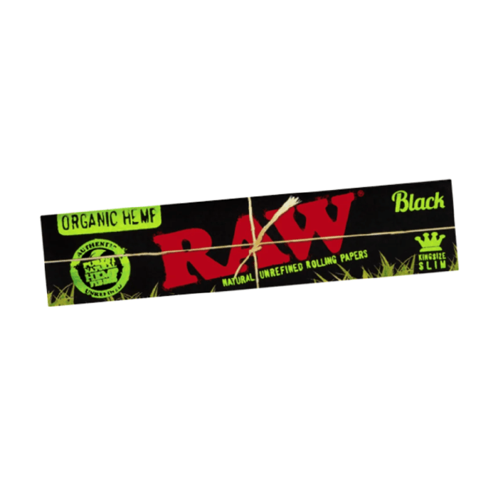 Foite 'RAW' Black din canepa | King Size Slim - x32