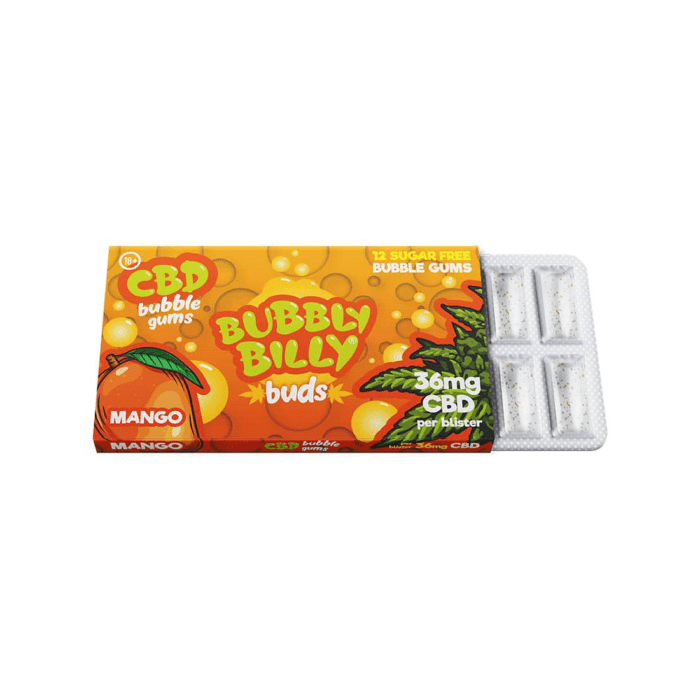 Guma 'BUBBLY BILLY' Mango | 36mg. CBD