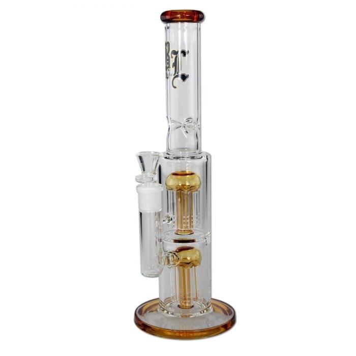 Bong din sticla 'BLACK LEAF' Tree Percolator 16-Arm | 355mm.