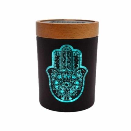 Grinder & Cutie depozitare 'V-SYNDICATE' | Smart stash Hamsa turcoaz - Small