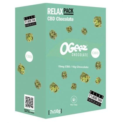 Ciocolata 'OGEEZ' Relax pack cu 15mg 'CBD' | 7 x 10g.