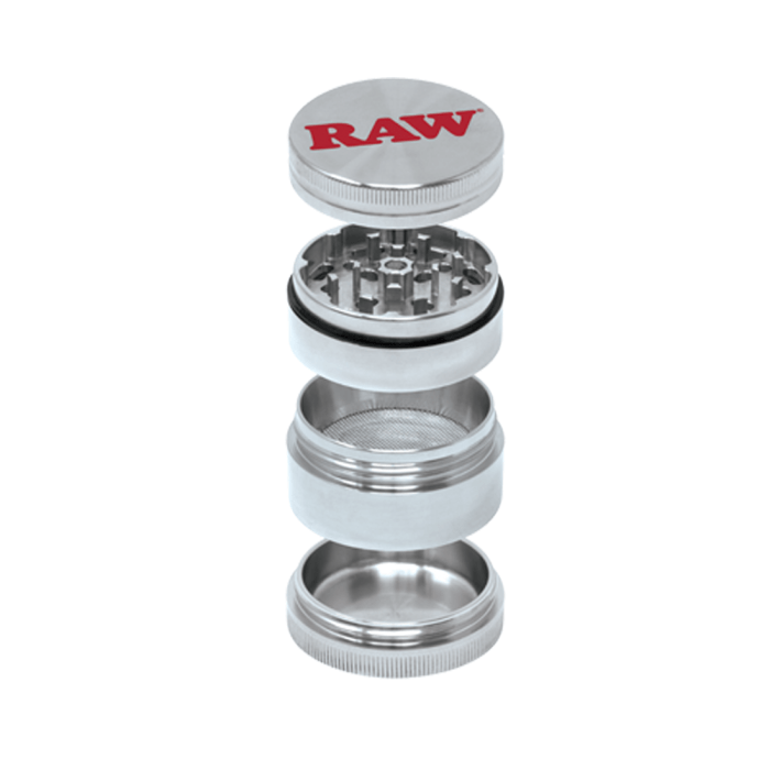 Grinder 'RAW' Silver | 4 Parti 56mm.