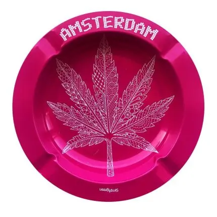 Scrumiera metalica 'BEST BUDS' Weed leaf | Pink