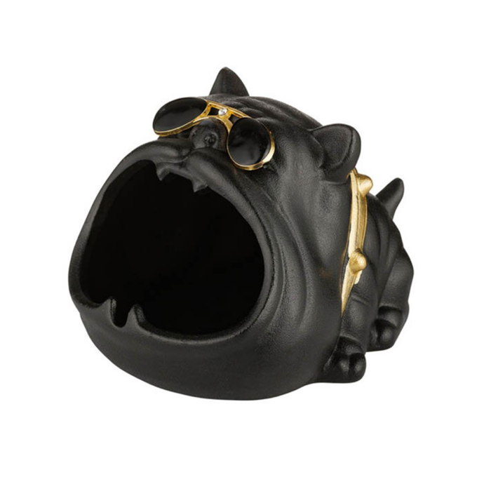 Scrumiera 'CRAZY DOG' Black&Gold | 14,5cm.