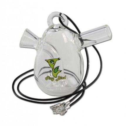 Pipa din Sticla 'BLACK LEAF' Tiny Bird Bubbler | Cu Apa