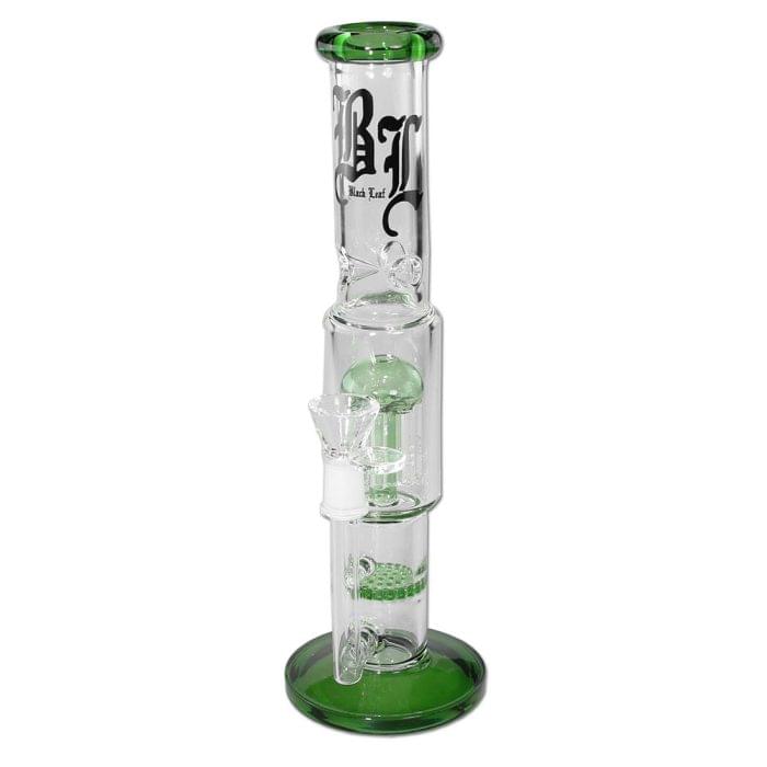 Bong din sticla ‘BLACK LEAF’ HoneyComb 6-Arm | 290mm.