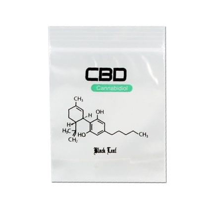 Pungi Zip-Lock 'BLACK LEAF' CBD | 35x35mm - x100