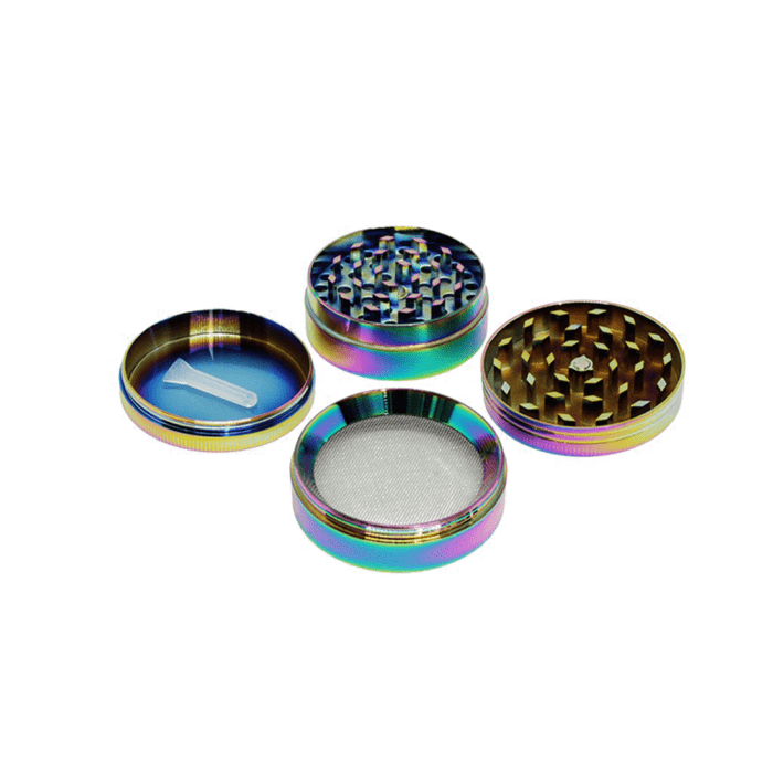 Grinder 'BLING BLING' Leaf Rainbow | 4-Parti