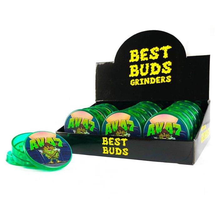 Grinder 'BEST BUDS' AK47 Plastic | 3 parti 55mm.