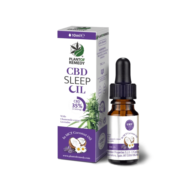 Ulei CBD 35% 'PLANT OF REMEDY' cu Cocos | Pentru somn - 10ml.