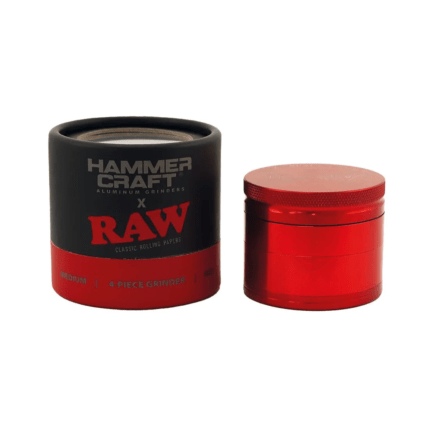 Grinder 'RAW & HAMMER CRAFT' Red | 4-Parti - 55mm.