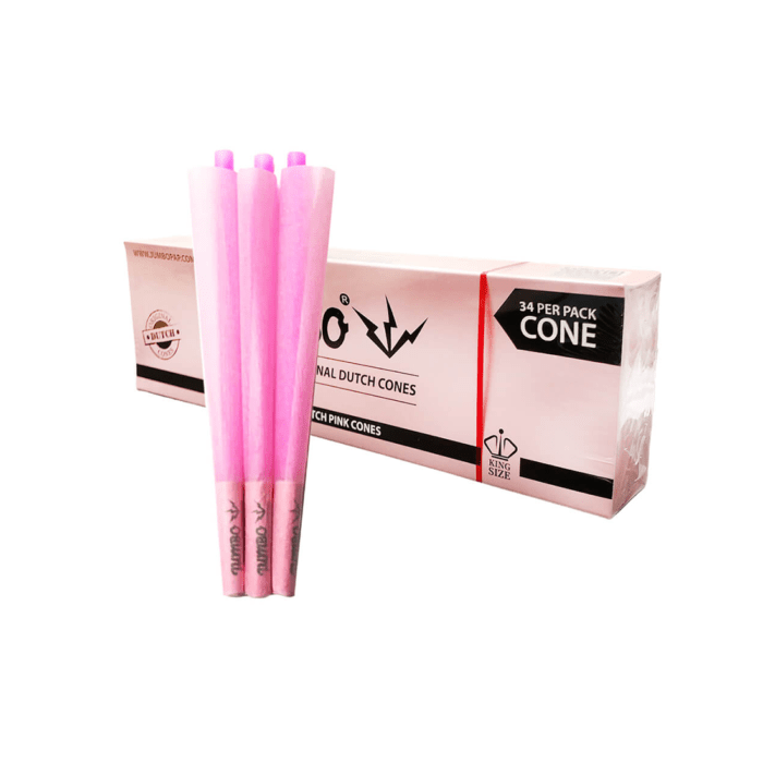 Conuri pre-rulate 'JUMBO' Pink | King size - x34