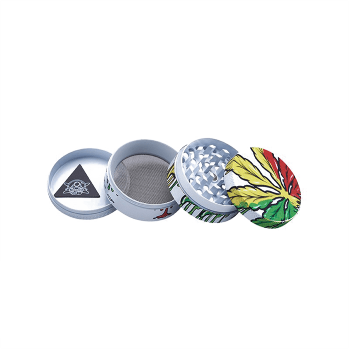 Grinder 'CHAMP HIGH' White Leaf | 4-Parti - 50mm.