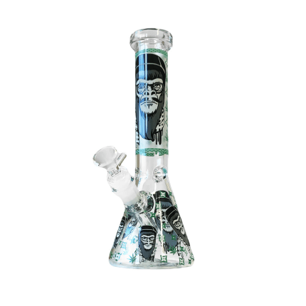 Bong din sticla 'BLACK SHEEP' Gorilla Green | Fosforescent - 250mm.