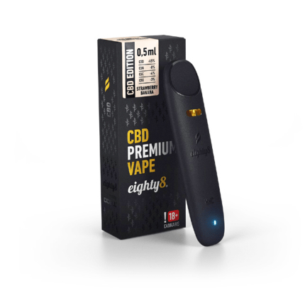 Vaporizator CBD cu terpeni ‘EIGHTY8’ Strawberry Banana | 45% - 0,5ml.