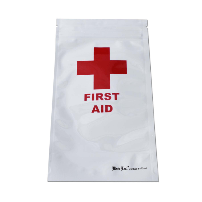 Pungi Zip-Lock ‘BLACK LEAF’ Anti-miros ‘FIRST AID’ | 192x102mm. – x1