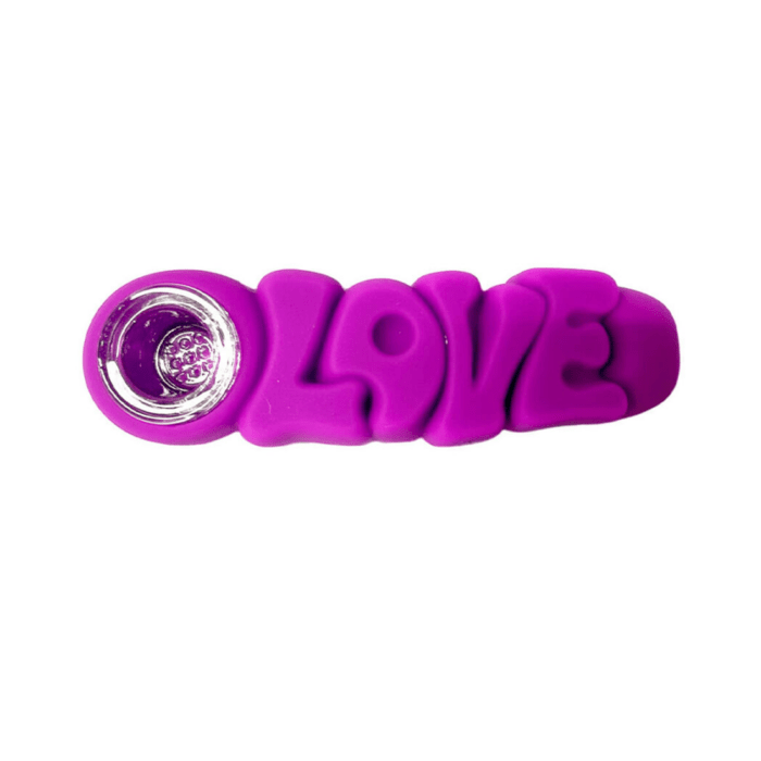 Pipa din silicon 'URBAN CREW' Love | Mov - 12cm.