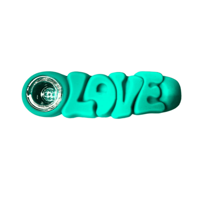 Pipa din silicon 'URBAN CREW' Love | Turcoaz - 12cm.