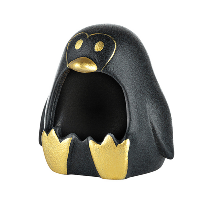 Scrumiera 'PENGUIN' Black&Gold | 14cm.