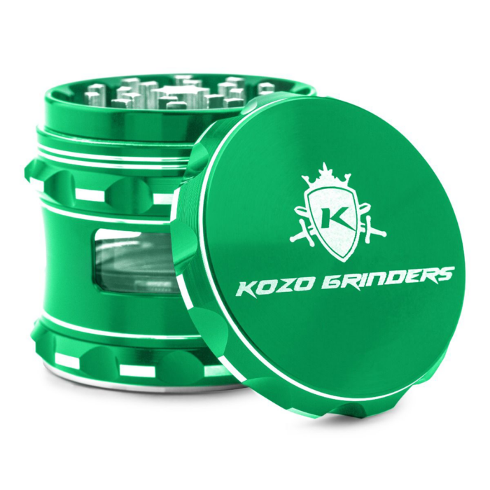 Grinder cu geam 'KOZO' Verde | 4-Parti - 63mm.