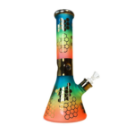 Bong din sticla 'BLACK SHEEP' Rainbow Bee Hexagon | 320mm.