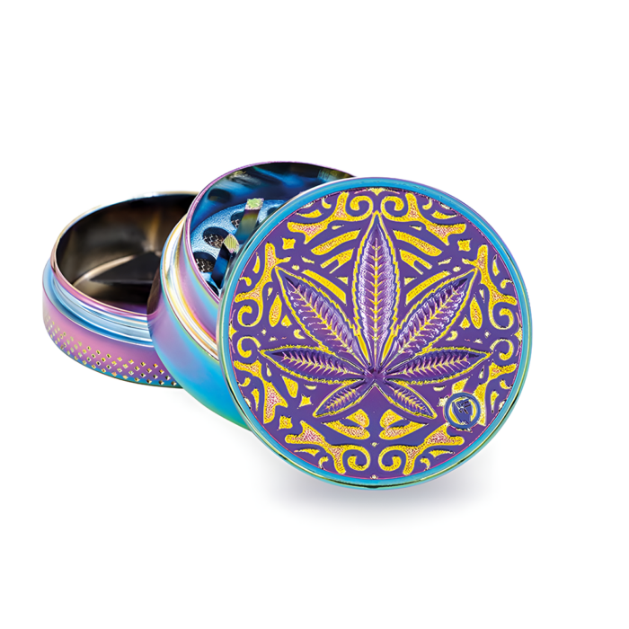 Grinder 'FIRE-FLOW' Trance Leaf | 3-Parti - 40mm.