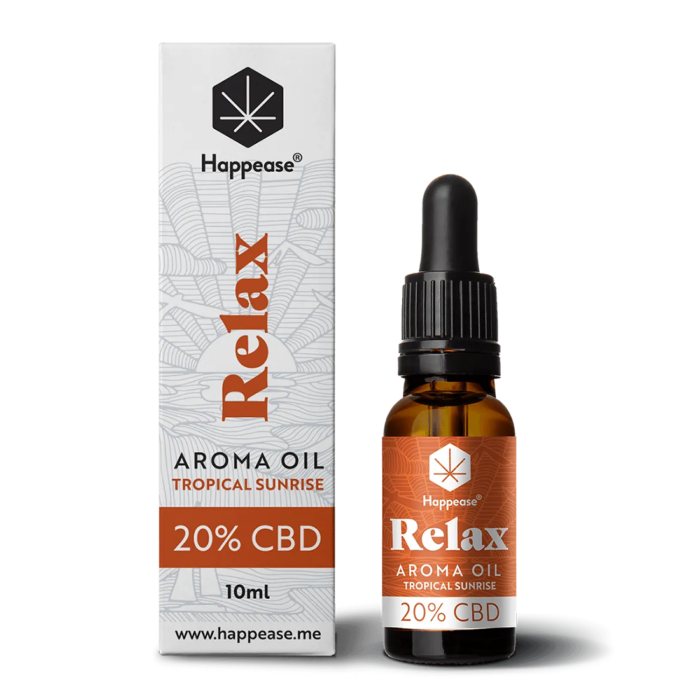 Ulei CBD 20% cu terpeni 'HAPPEASE' pentru relaxare | Tropical Sunrise - 10ml.