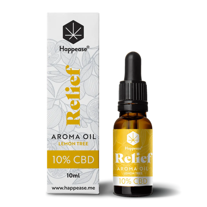 Ulei CBD 10% cu terpeni 'HAPPEASE' pentru stres | Lemon Tree - 10ml.