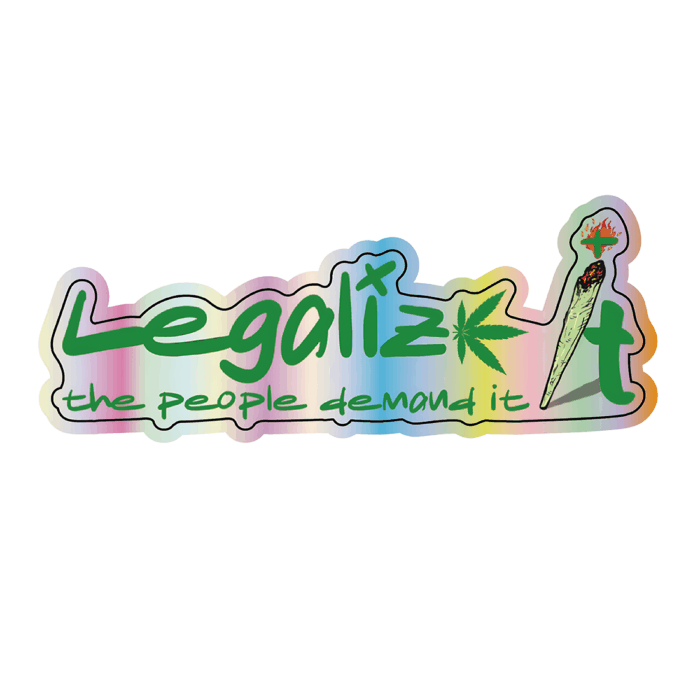 Sticker holografic 'LEGALIZEIT' New Vibes | 3,36x9cm.
