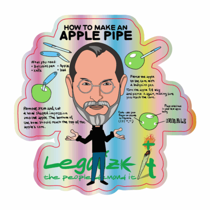 Sticker holografic 'LEGALIZEIT' Apple Pipe | 8,92x9cm.