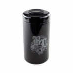 Borcan depozitare 'BLACK LEAF' din sticla violet cu Termometru & Higrometru | 120ml.