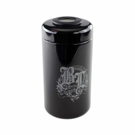 Borcan depozitare 'BLACK LEAF' din sticla violet cu Termometru & Higrometru | 120ml.